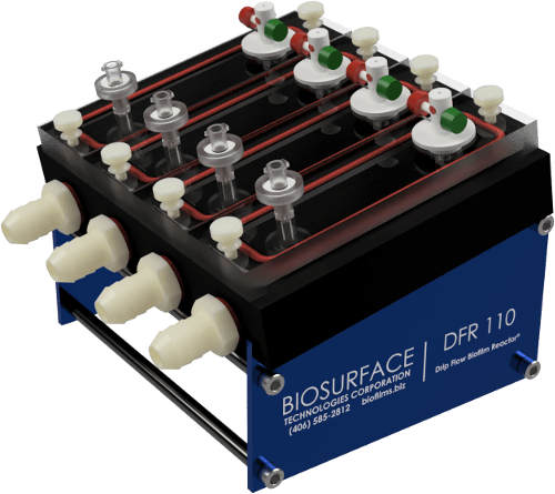 DFR110-4PET-Assembly-Apr2018 Black PET 4-channel Drip Flow Biofilm Reactor and stand