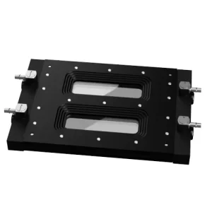 FC 284-AL Anodized Aluminum Dual Channel Transmission Flow Cell for Inverted Microscope