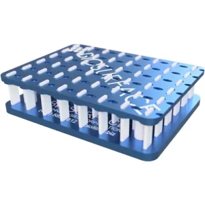 Image of MBPA 48 MicroWell Biofilm Plate Assay with coupons installed while resting on alignment plate